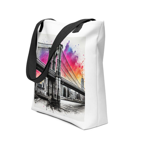 Brooklyn Bridge Splash Tote Bag - From Sea To Shining Art