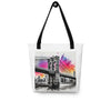 Brooklyn Bridge Splash Tote Bag - From Sea To Shining Art
