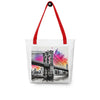 Brooklyn Bridge Splash Tote Bag - From Sea To Shining Art