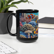 Seafloor Wonders Black Glossy Mug - From Sea To Shining Art