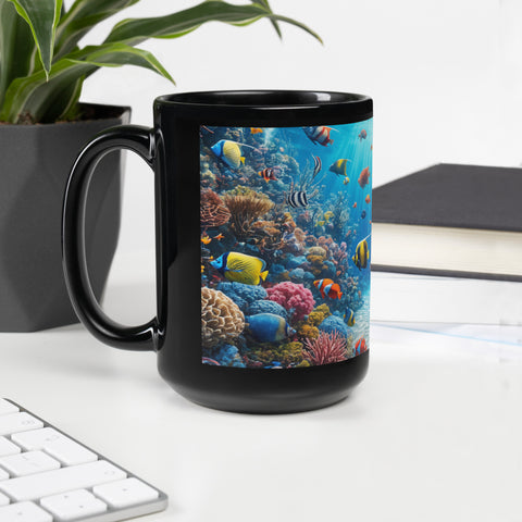 Black Glossy Mug - From Sea To Shining Art