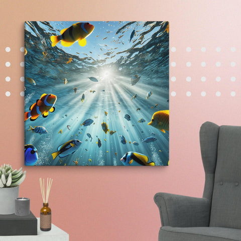 Sunbeams Beneath the Waves Art Canvas - From Sea To Shining Art