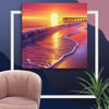 Evening Sea Sunset Art Canvas