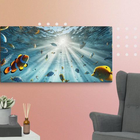 Sunbeams Beneath the Waves Art Canvas - From Sea To Shining Art