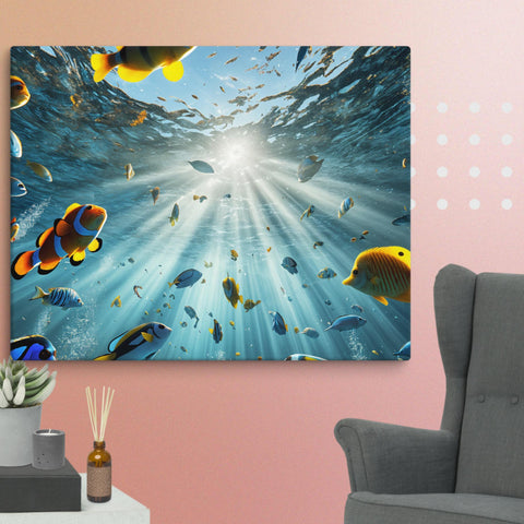 Sunbeams Beneath the Waves Art Canvas - From Sea To Shining Art