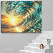 Sunset and wave Art In Canvas - From Sea To Shining Art