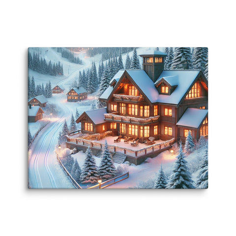 Winter Wonderland Lodge Canvas - From Sea To Shining Art