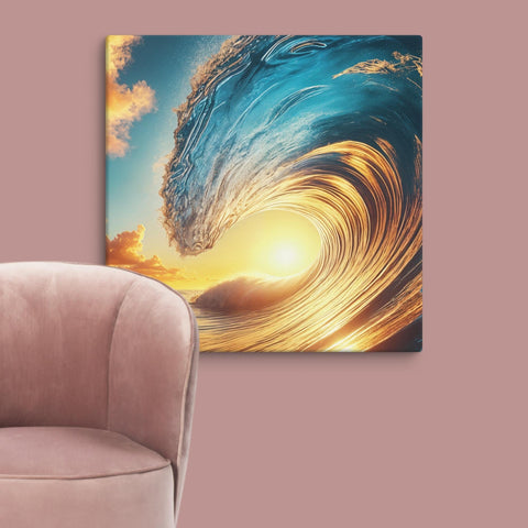 Sunset Sea Wave Art Canvas - From Sea To Shining Art