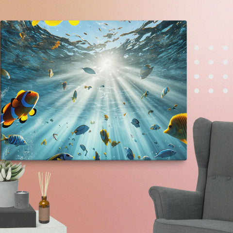 Sunbeams Beneath the Waves Art Canvas - From Sea To Shining Art