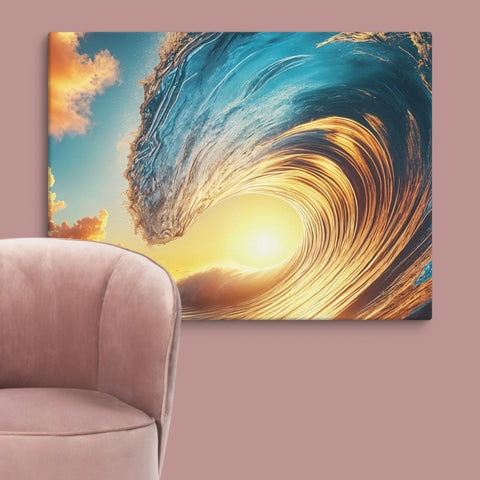 Sunset Sea Wave Art Canvas - From Sea To Shining Art