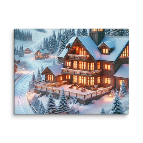 Winter Wonderland Lodge Canvas - From Sea To Shining Art