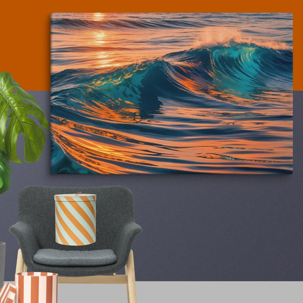 Evening Sea Art Canvas - From Sea To Shining Art