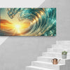 Sunset and wave Art In Canvas - From Sea To Shining Art