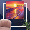 Evening Sea Sunset Art Canvas