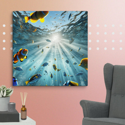 Sunbeams Beneath the Waves Art Canvas - From Sea To Shining Art