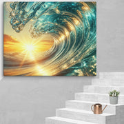 Sunset and wave Art In Canvas - From Sea To Shining Art