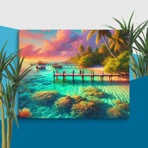 Tropical Escape Canvas - From Sea To Shining Art