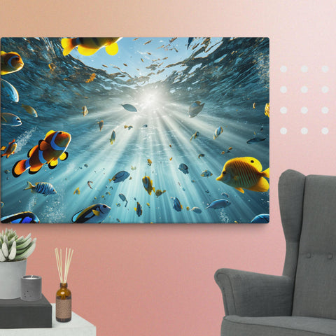Sunbeams Beneath the Waves Art Canvas - From Sea To Shining Art