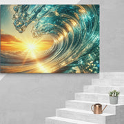 Sunset and wave Art In Canvas - From Sea To Shining Art