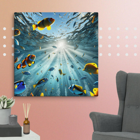 Sunbeams Beneath the Waves Art Canvas - From Sea To Shining Art