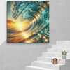 Sunset and wave Art In Canvas - From Sea To Shining Art