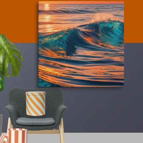 Evening Sea Art Canvas - From Sea To Shining Art