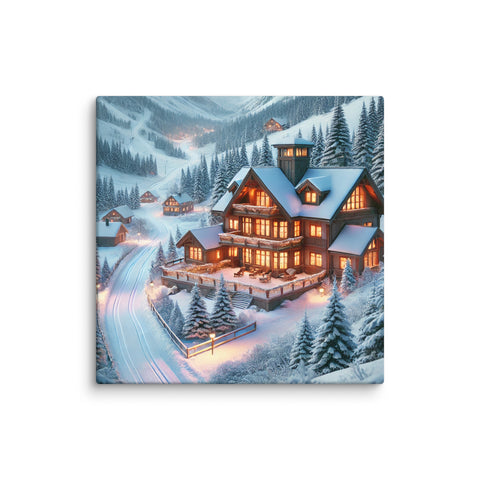 Winter Wonderland Lodge Canvas - From Sea To Shining Art