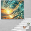 Sunset and wave Art In Canvas - From Sea To Shining Art