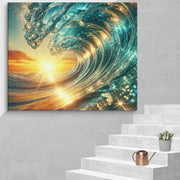 Sunset and wave Art In Canvas - From Sea To Shining Art
