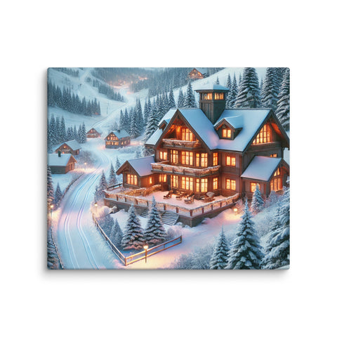 Winter Wonderland Lodge Canvas - From Sea To Shining Art