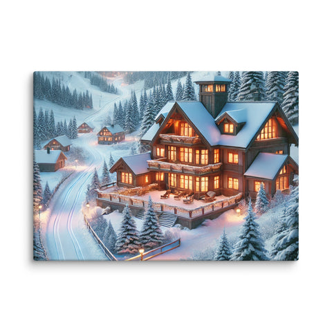 Winter Wonderland Lodge Canvas - From Sea To Shining Art