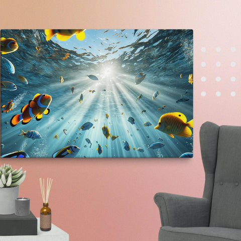 Sunbeams Beneath the Waves Art Canvas - From Sea To Shining Art