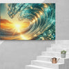 Sunset and wave Art In Canvas - From Sea To Shining Art