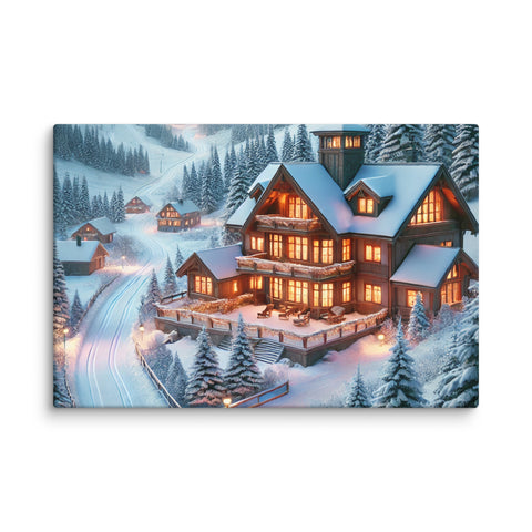Winter Wonderland Lodge Canvas - From Sea To Shining Art