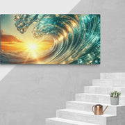 Sunset and wave Art In Canvas - From Sea To Shining Art