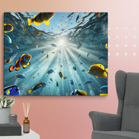 Sunbeams Beneath the Waves Art Canvas - From Sea To Shining Art