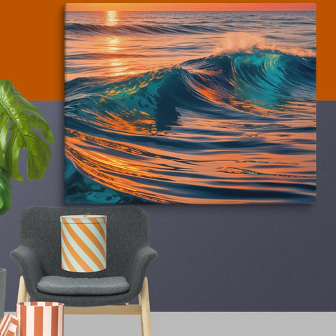 Evening Sea Art Canvas - From Sea To Shining Art
