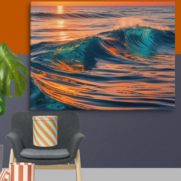 Evening Sea Art Canvas - From Sea To Shining Art