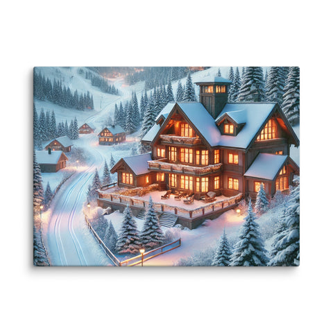 Winter Wonderland Lodge Canvas - From Sea To Shining Art
