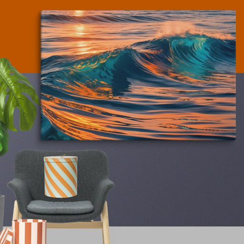 Evening Sea Art Canvas - From Sea To Shining Art
