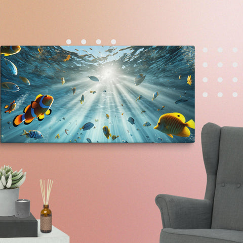 Sunbeams Beneath the Waves Art Canvas - From Sea To Shining Art