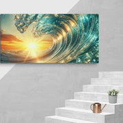 Sunset and wave Art In Canvas - From Sea To Shining Art