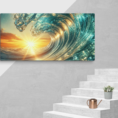 Sunset and wave Art In Canvas - From Sea To Shining Art