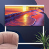 Evening Sea Sunset Art Canvas