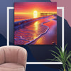 Evening Sea Sunset Art Canvas