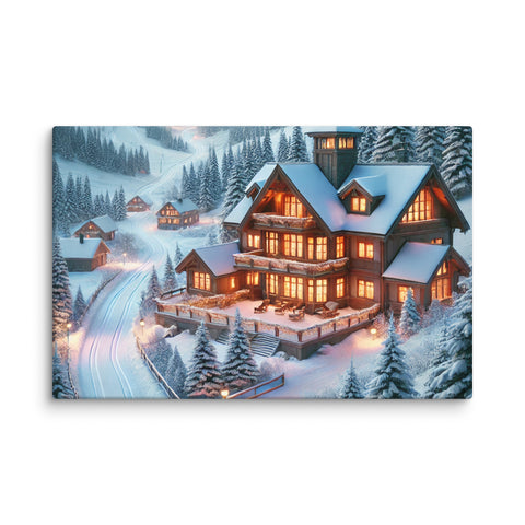 Winter Wonderland Lodge Canvas - From Sea To Shining Art