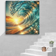 Sunset and wave Art In Canvas - From Sea To Shining Art