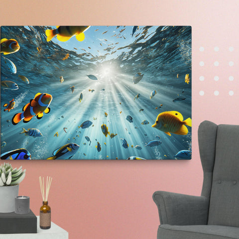 Sunbeams Beneath the Waves Art Canvas - From Sea To Shining Art