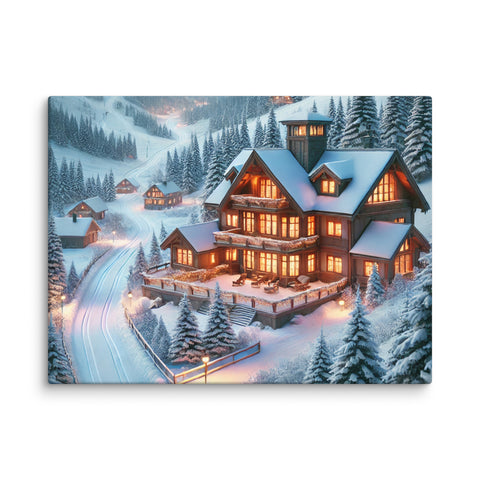 Winter Wonderland Lodge Canvas - From Sea To Shining Art