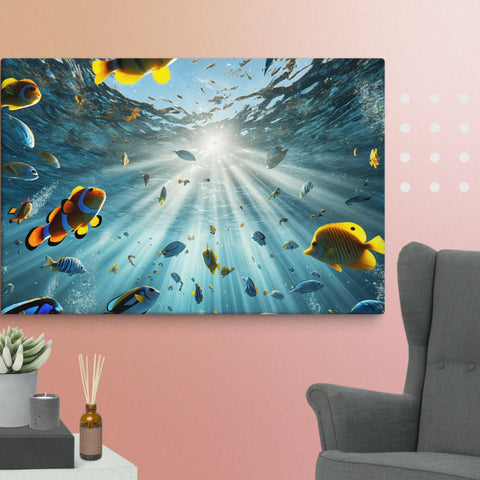 Sunbeams Beneath the Waves Art Canvas - From Sea To Shining Art